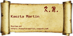 Kaszta Martin névjegykártya